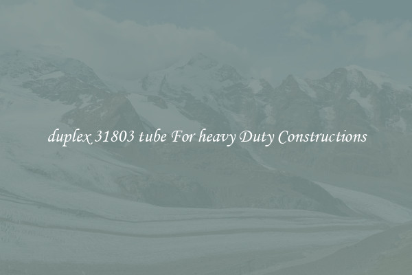 duplex 31803 tube For heavy Duty Constructions