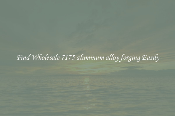 Find Wholesale 7175 aluminum alloy forging Easily