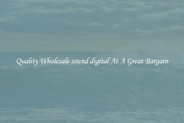 Quality Wholesale sound digital At A Great Bargain