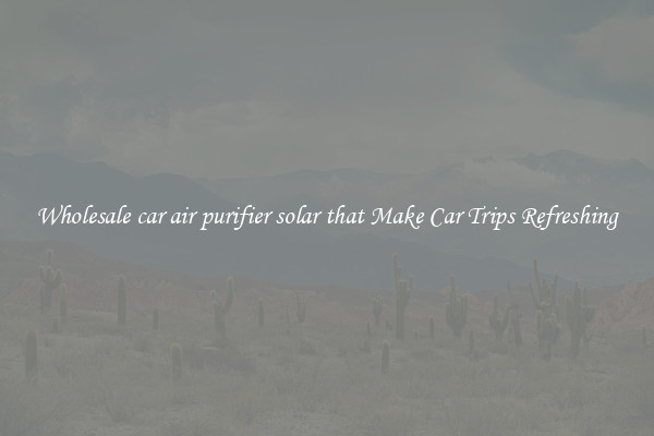 Wholesale car air purifier solar that Make Car Trips Refreshing