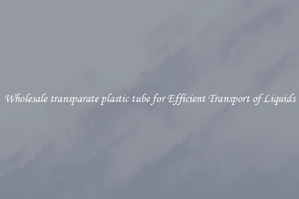 Wholesale transparate plastic tube for Efficient Transport of Liquids
