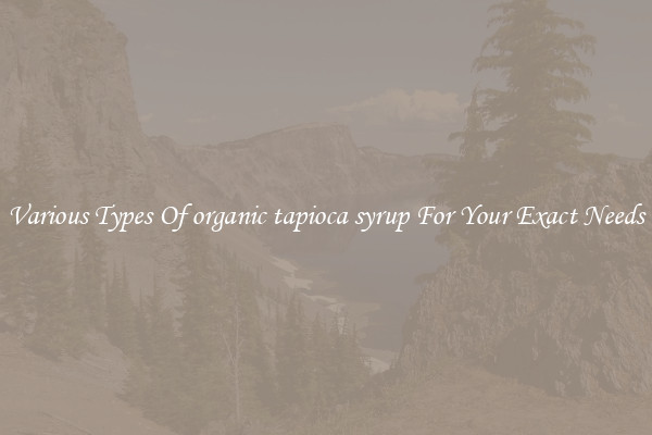 Various Types Of organic tapioca syrup For Your Exact Needs